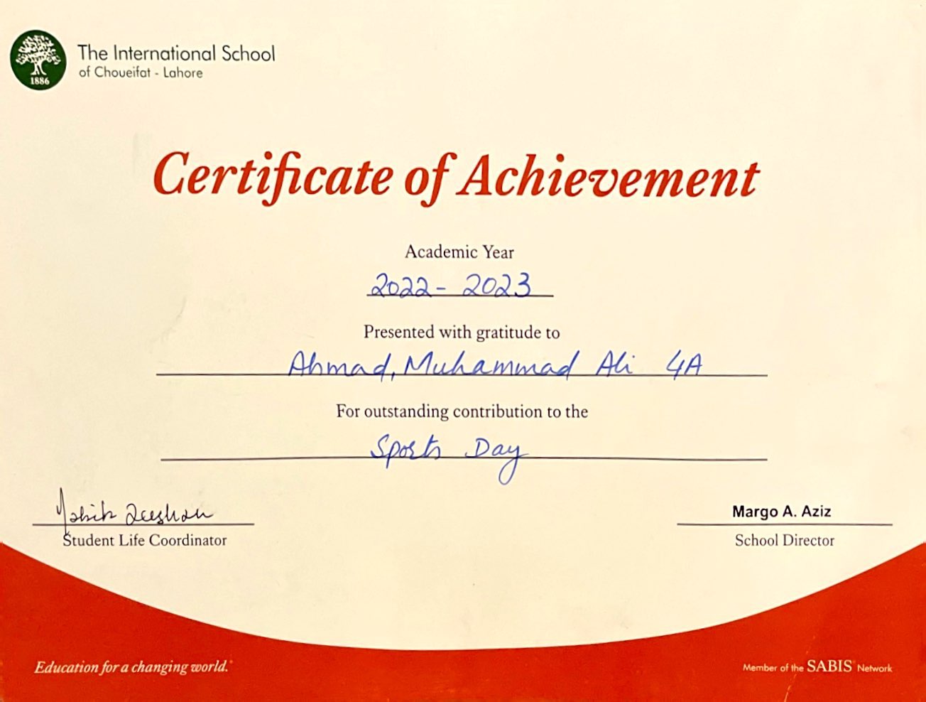 Sports Day Certificate